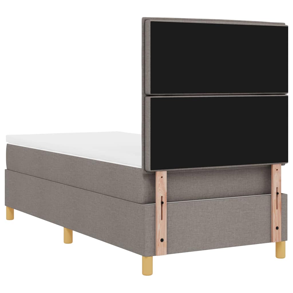 Boxspringbett mit Kopfteil Taupe 90 x 200 cm Stoff