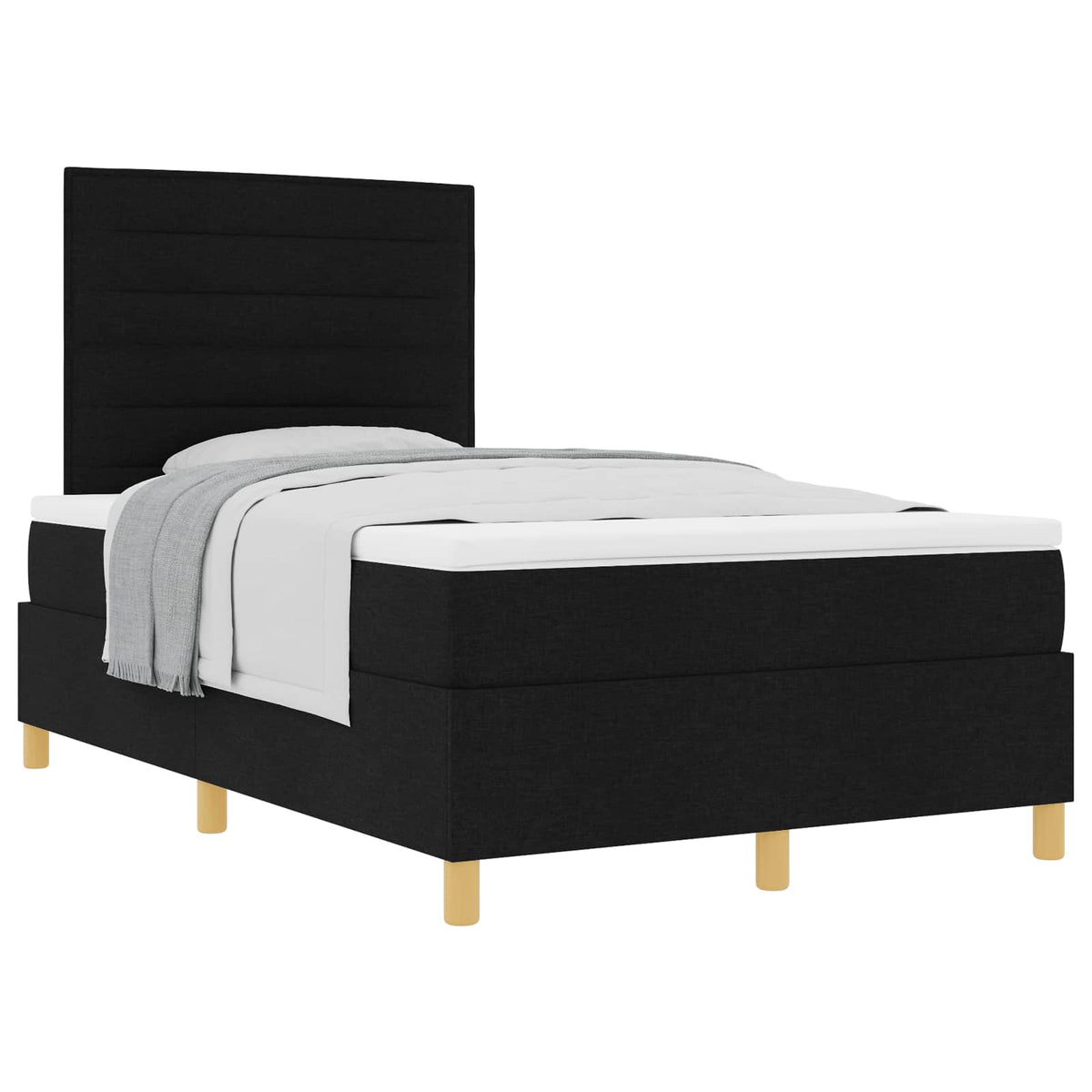 Boxspringbett mit Matratze Schwarz 120 x 190 cm Stoff