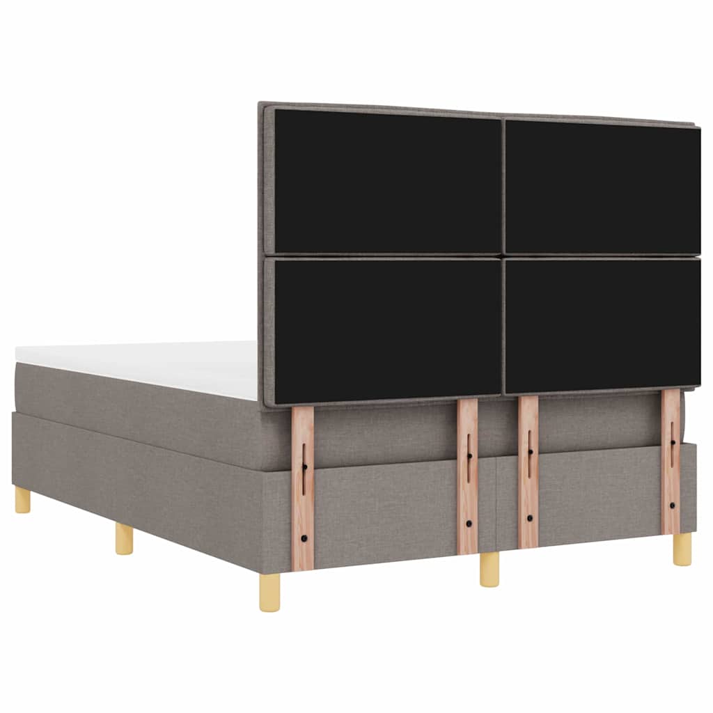 Boxspringbett mit Kopfteil Taupe 140 x 190 cm Stoff