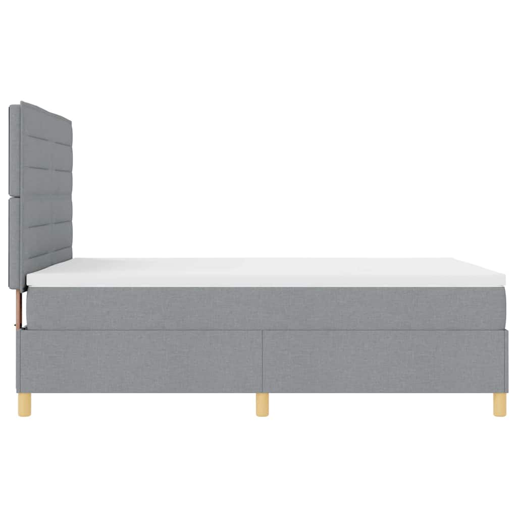 Boxspringbett mit Matratze Hellgrau 140 x 200 cm Stoff