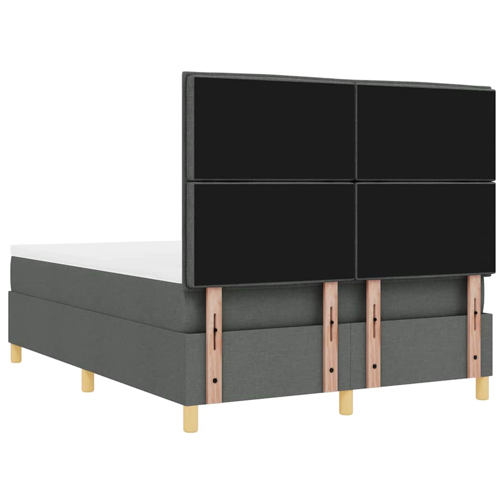 Boxspringbett mit Matratze Dunkelgrau 140 x 200 cm Stoff