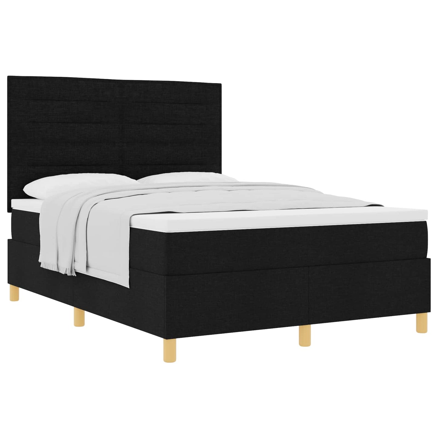 Boxspringbett mit Matratze Schwarz 140 x 200 cm Stoff