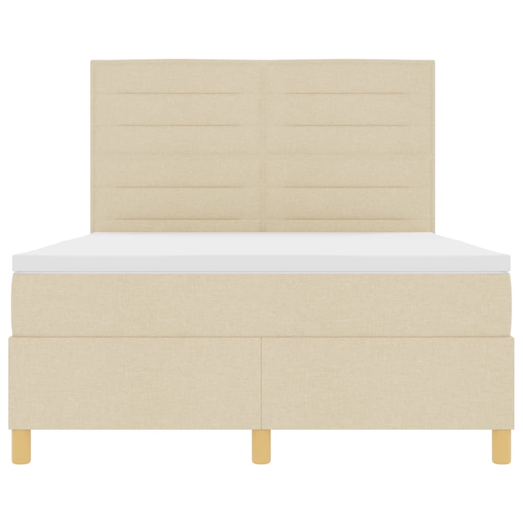 Boxspringbett mit Matratze Creme 140 x 200 cm Stoff