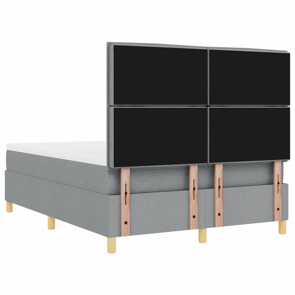 Boxspringbett mit Matratze Hellgrau 160 x 200 cm Stoff