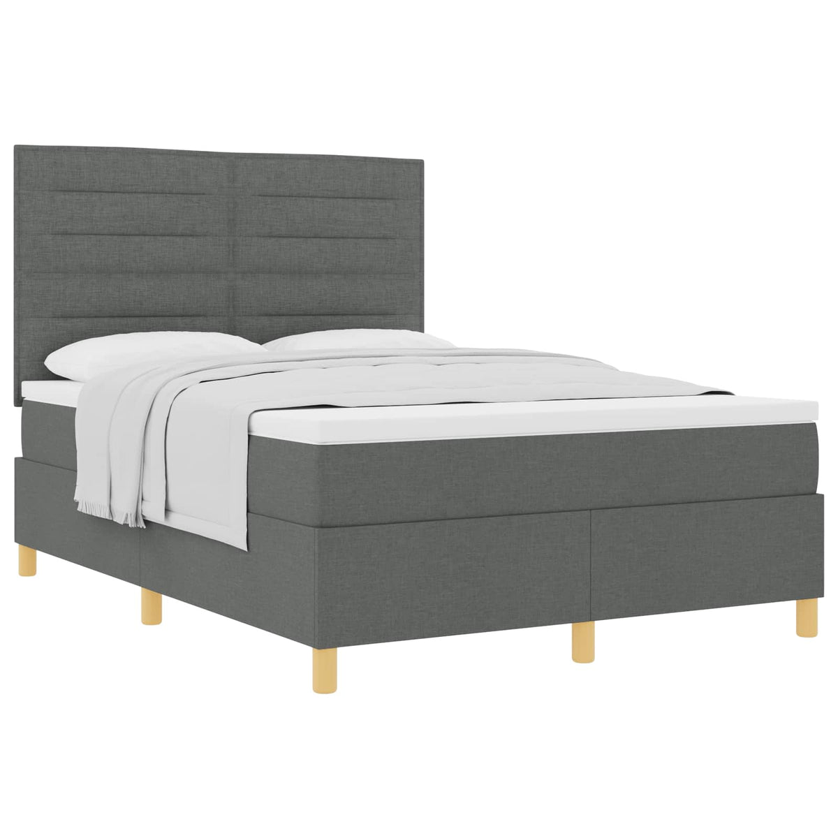 Boxspringbett mit Matratze Dunkelgrau 160 x 200 cm Stoff