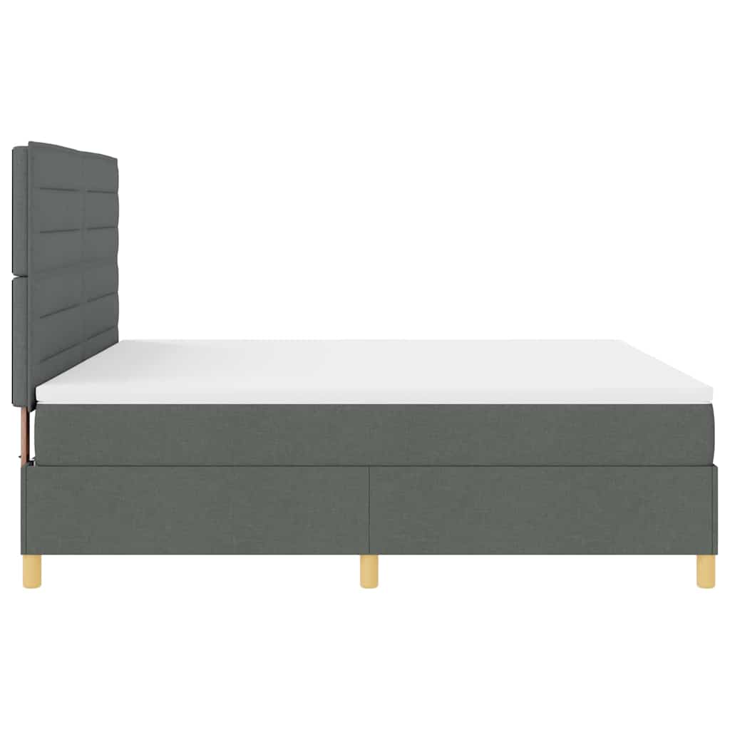 Boxspringbett mit Matratze Dunkelgrau 180 x 200 cm Stoff