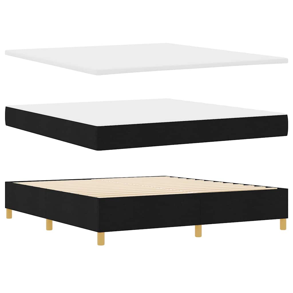 Boxspringbett mit Matratze Schwarz 180 x 200 cm Stoff