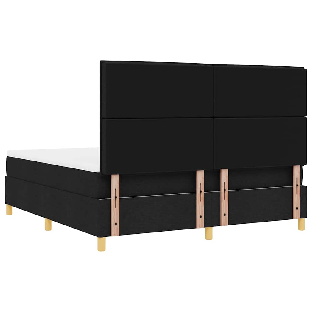 Boxspringbett mit Matratze Schwarz 180 x 200 cm Stoff
