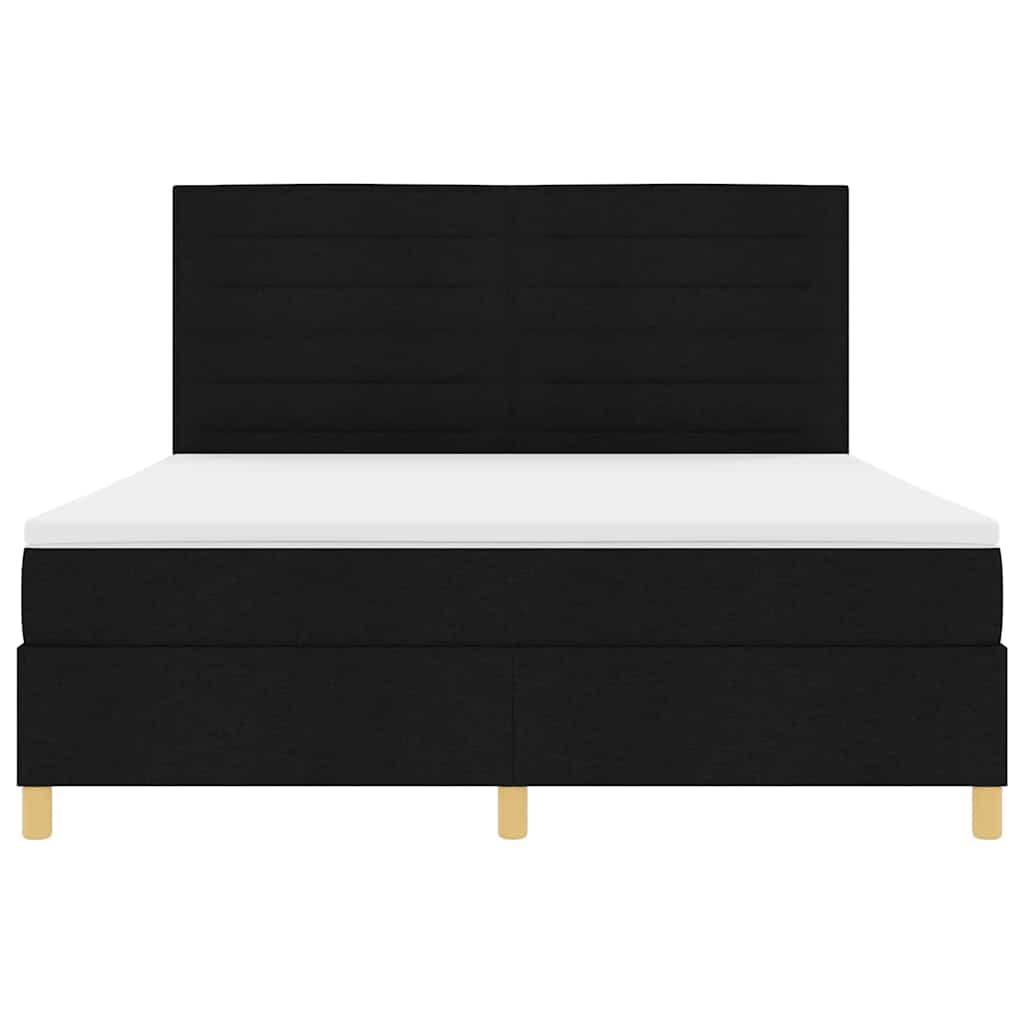 Boxspringbett mit Matratze Schwarz 180 x 200 cm Stoff