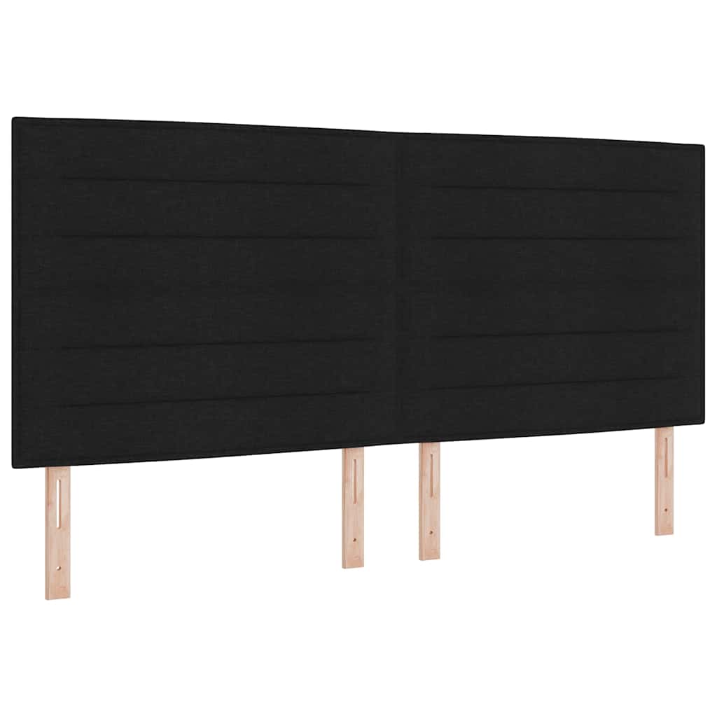 Boxspringbett mit Kopfteil Schwarz 200 x 200 cm Stoff