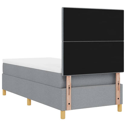 Boxspringbett mit Kopfteil Hellgrau 80 x 200 cm Stoff