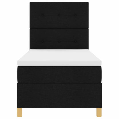 Boxspringbett mit Kopfteil Schwarz 80 x 200 cm Stoff