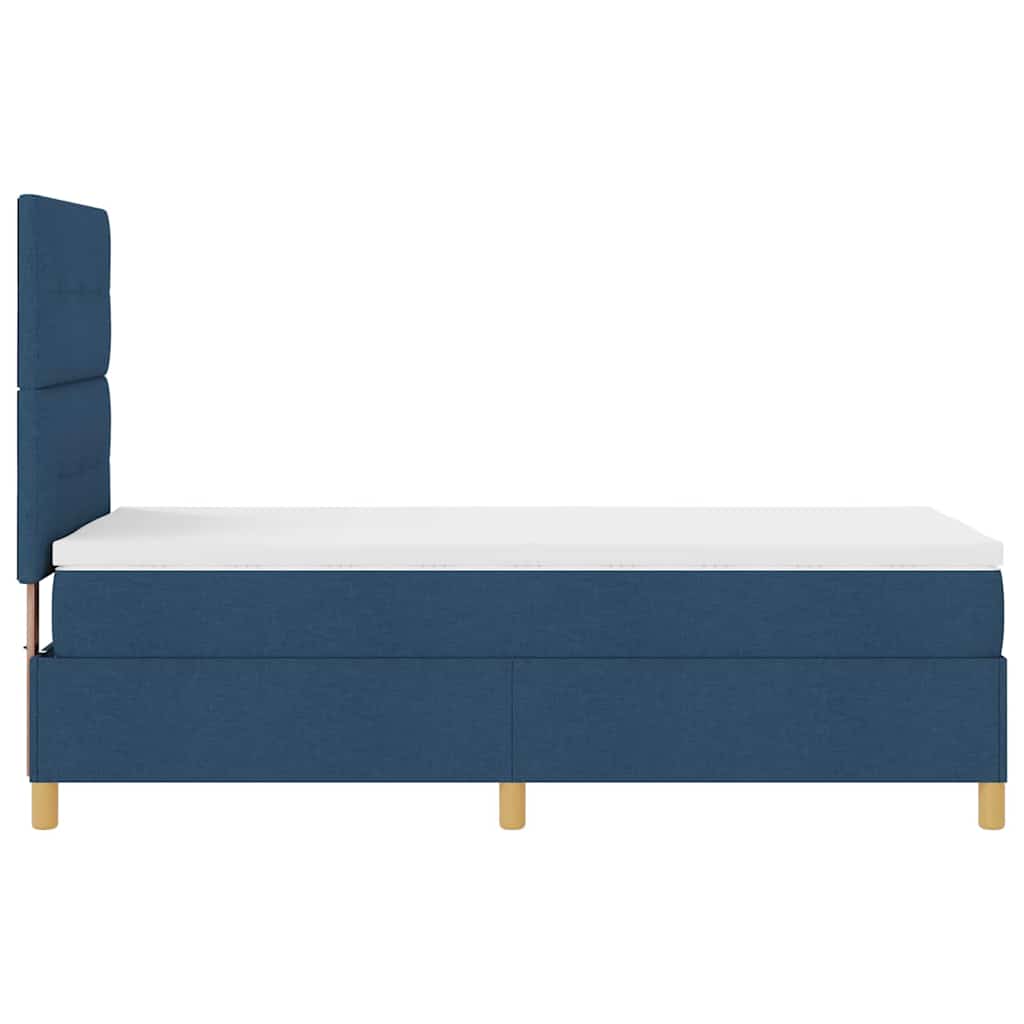 Boxspringbett mit Kopfteil Blau 80 x 200 cm Stoff