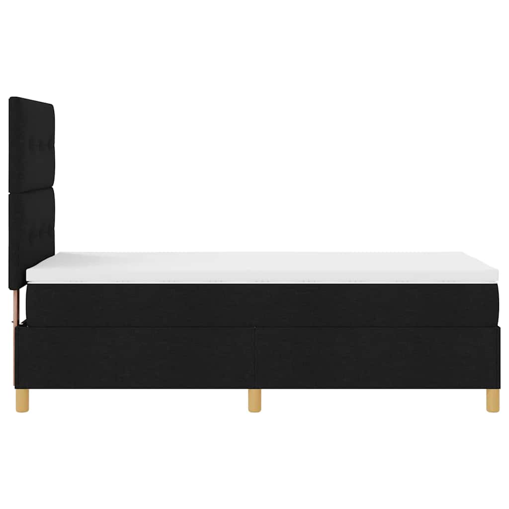 Boxspringbett mit Kopfteil Schwarz 90 x 200 cm Stoff