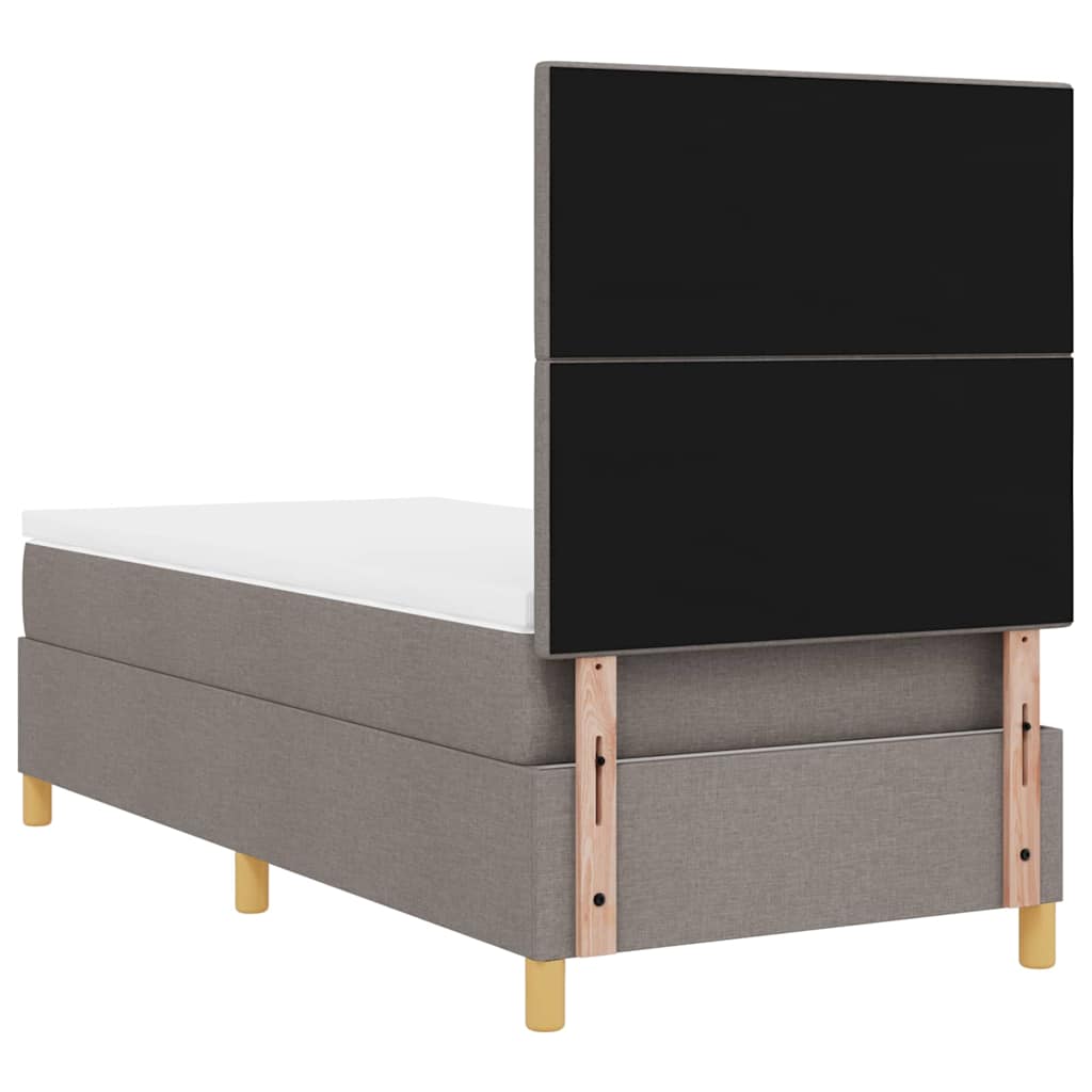 Boxspringbett mit Kopfteil Taupe 90 x 200 cm Stoff
