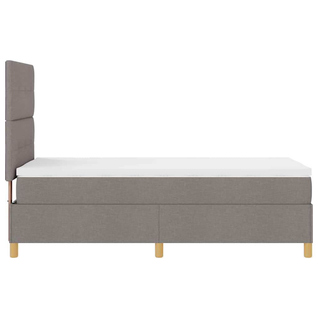 Boxspringbett mit Kopfteil Taupe 90 x 200 cm Stoff