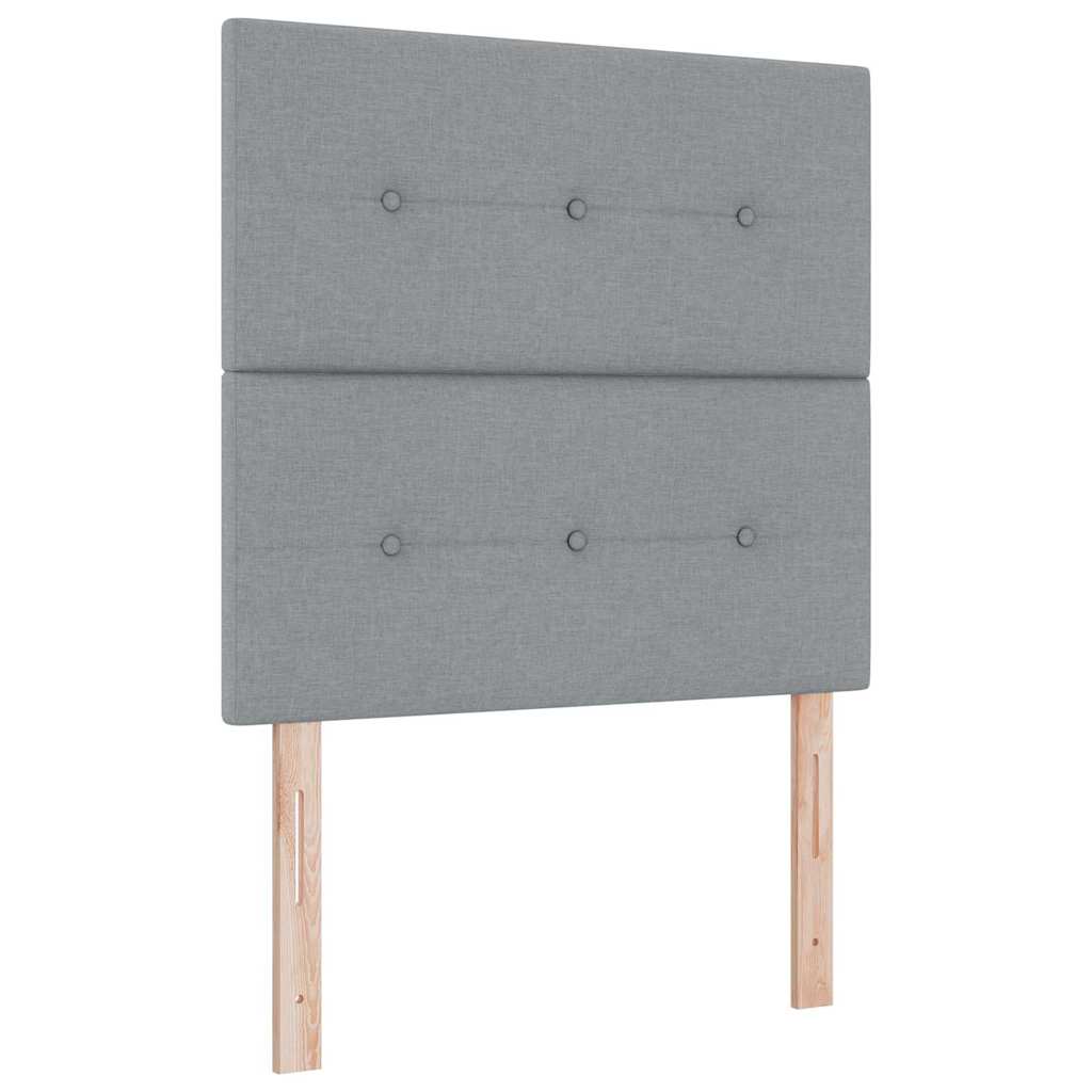 Boxspringbett mit Kopfteil Hellgrau 100 x 200 cm Stoff