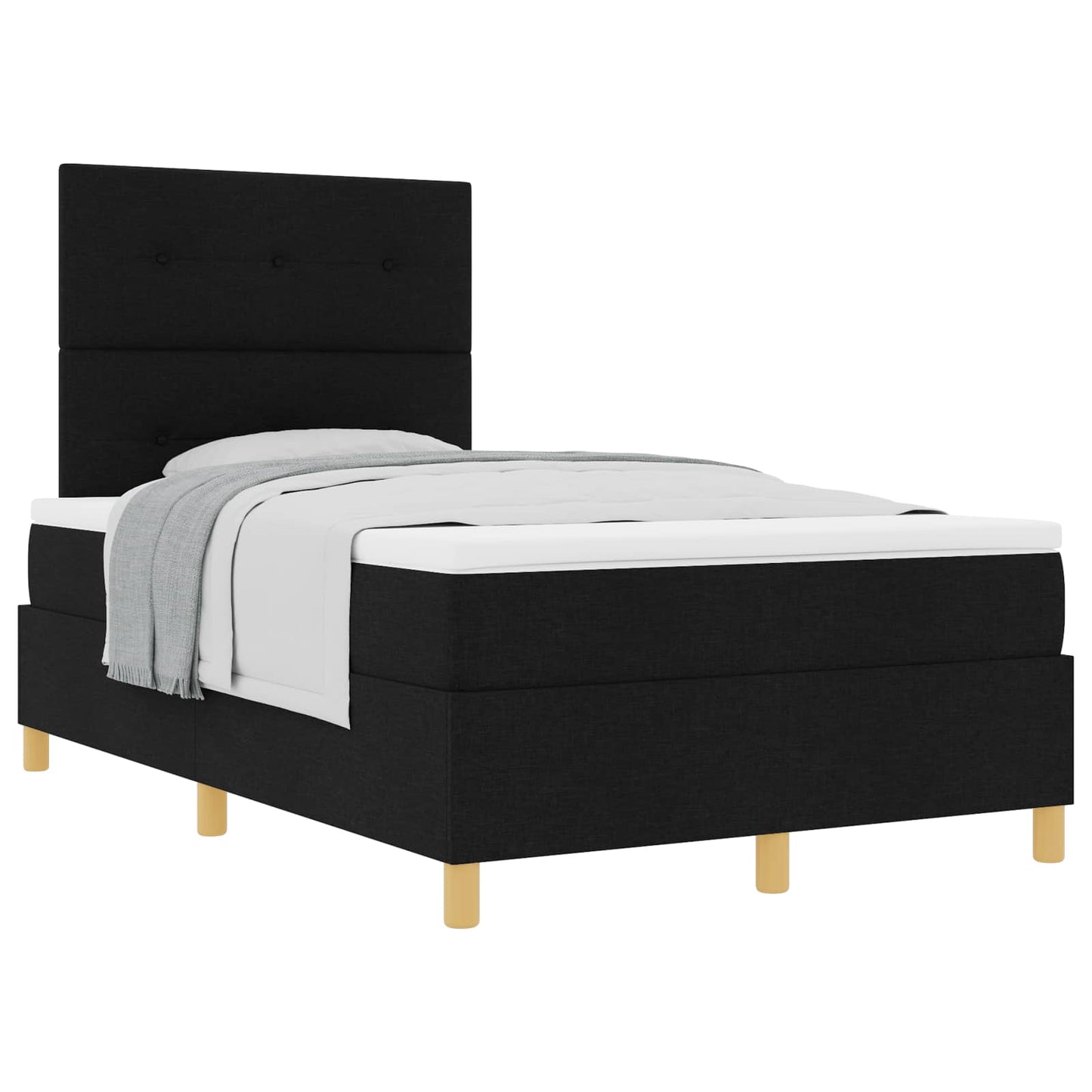 Boxspringbett mit Kopfteil Schwarz 120 x 200 cm Stoff