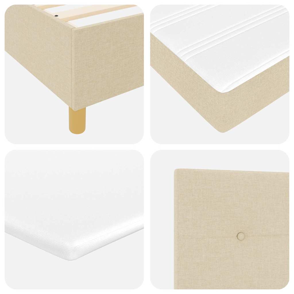 Boxspringbett mit Kopfteil Creme 120 x 200 cm Stoff