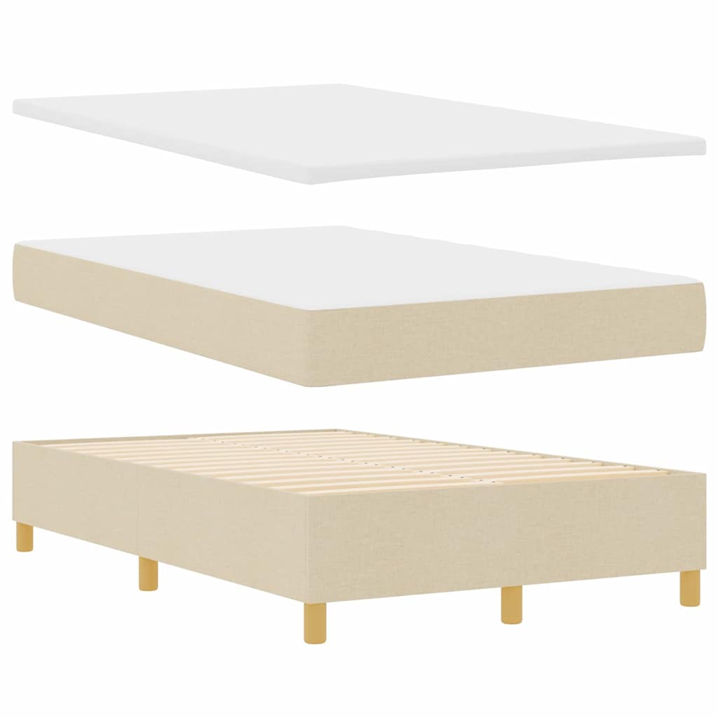 Boxspringbett mit Kopfteil Creme 120 x 200 cm Stoff