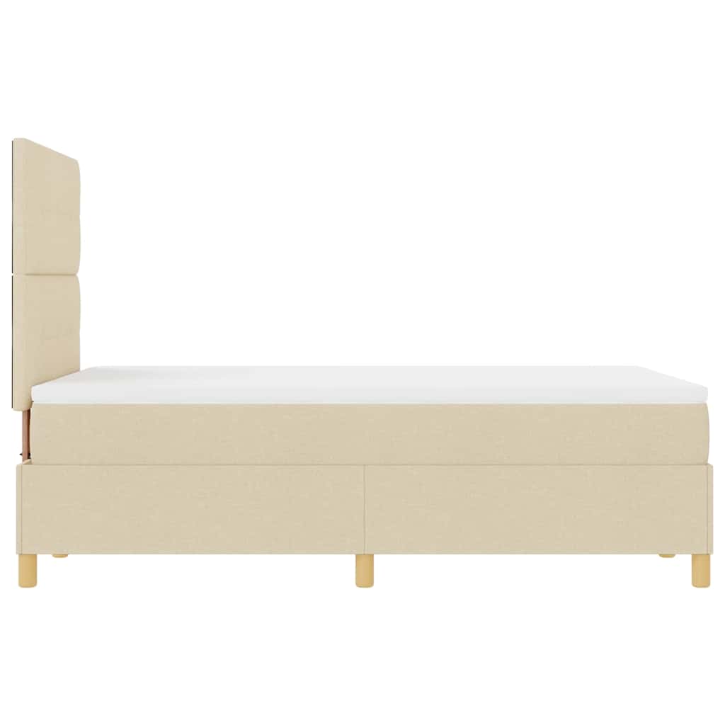 Boxspringbett mit Kopfteil Creme 120 x 200 cm Stoff