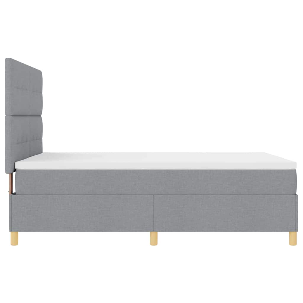 Boxspringbett mit Matratze Hellgrau 140 x 200 cm Stoff