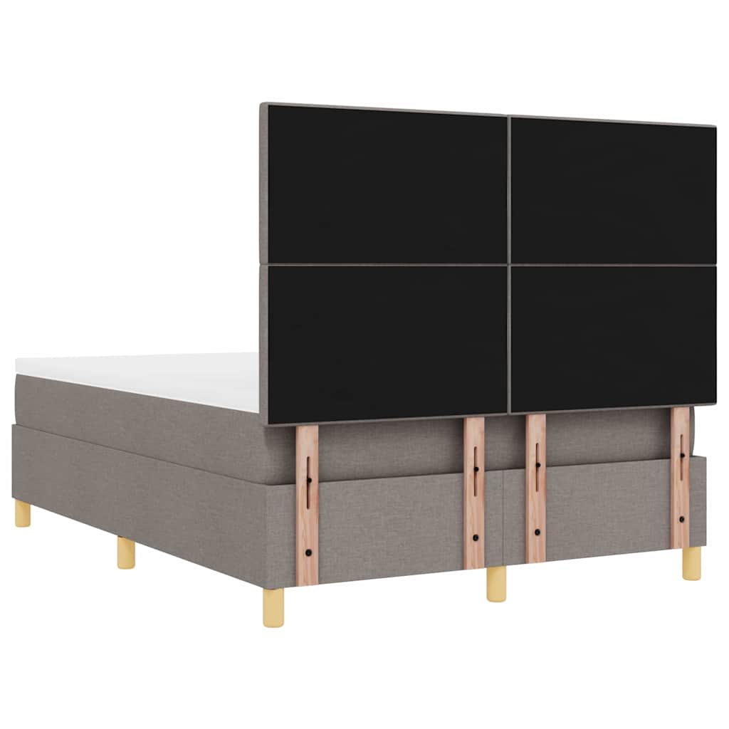 Boxspringbett mit Matratze Taupe 140 x 200 cm Stoff