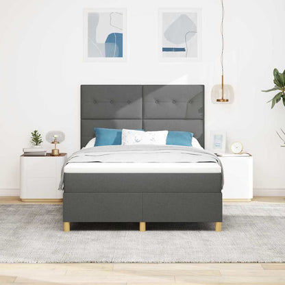 Boxspringbett mit Kopfteil Dunkelgrau 160 x 200 cm Stoff