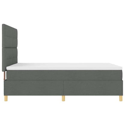 Boxspringbett mit Kopfteil Dunkelgrau 160 x 200 cm Stoff