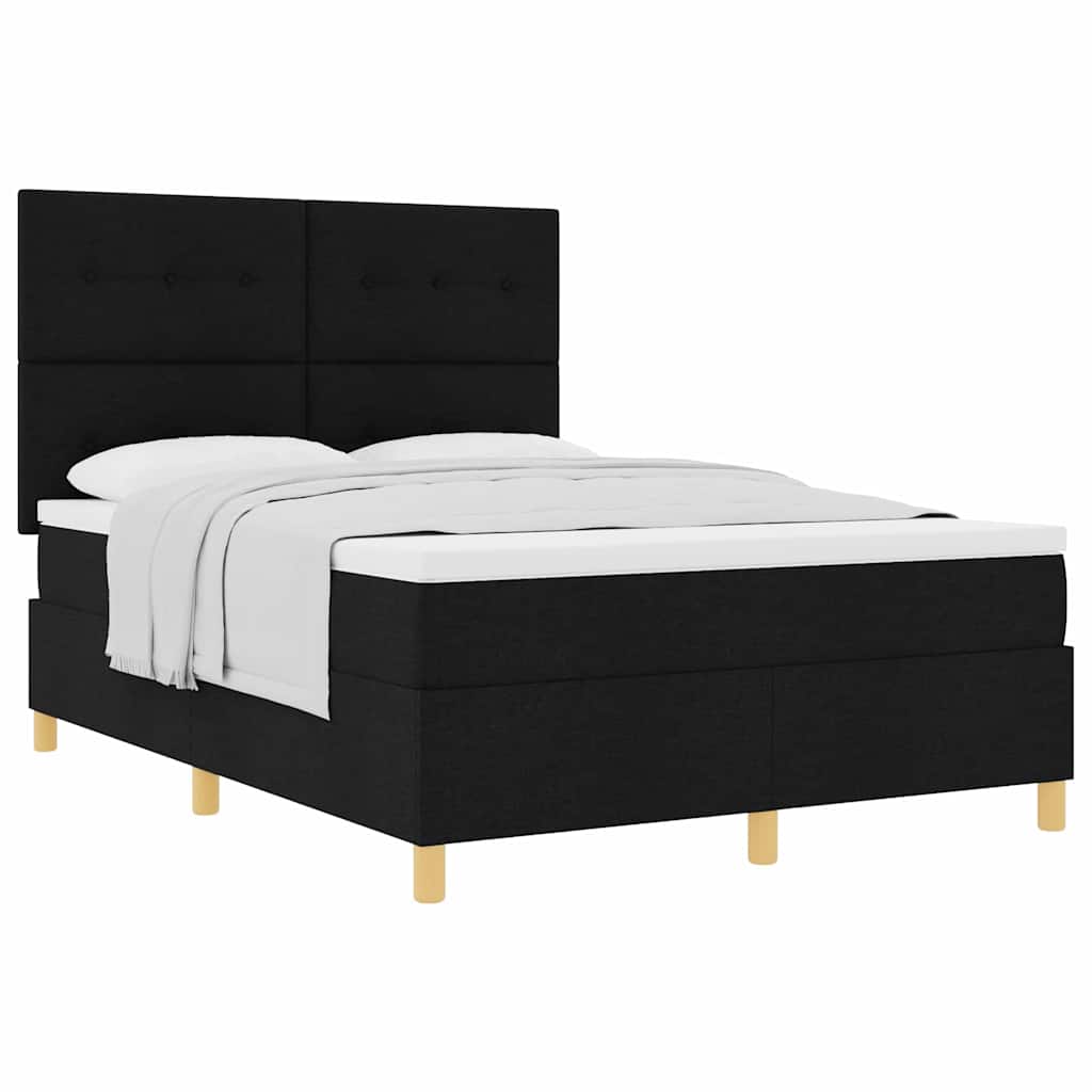 Boxspringbett mit Matratze Schwarz 160 x 200 cm Stoff