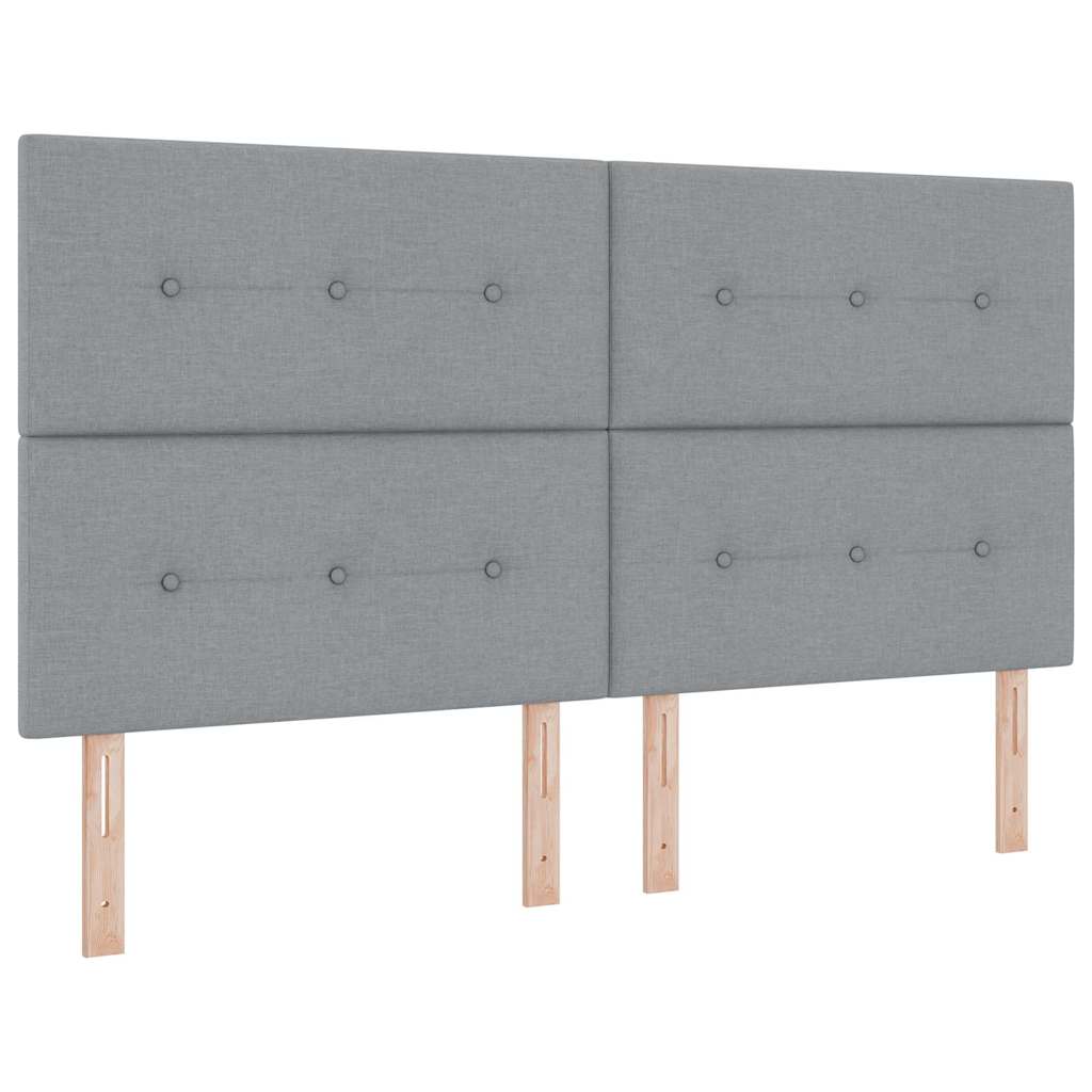 Boxspringbett mit Kopfteil Hellgrau 180 x 200 cm Stoff