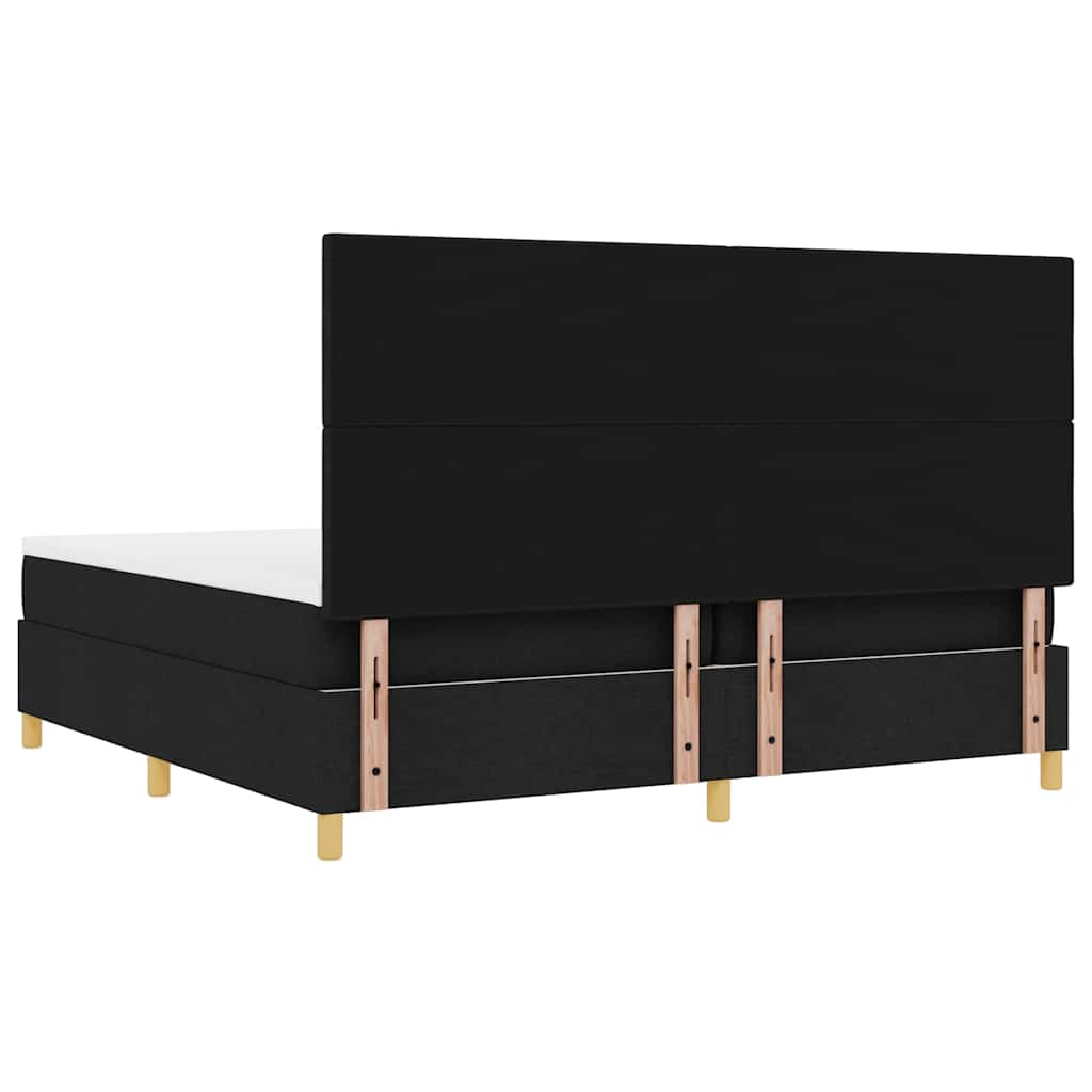 Boxspringbett mit Kopfteil Schwarz 200 x 200 cm Stoff