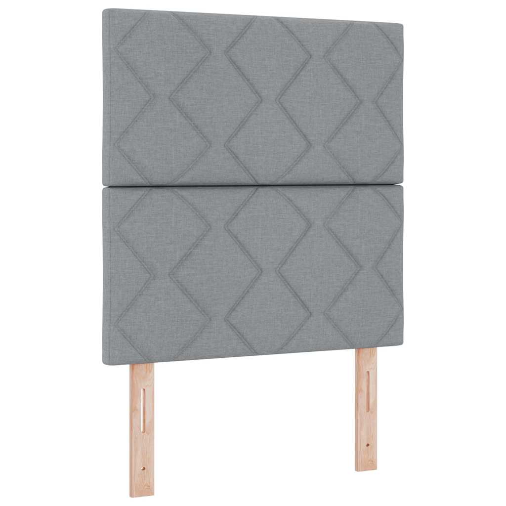 Boxspringbett mit Kopfteil Hellgrau 80 x 200 cm Stoff
