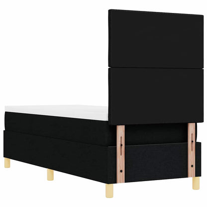 Boxspringbett mit Kopfteil Schwarz 80 x 200 cm Stoff