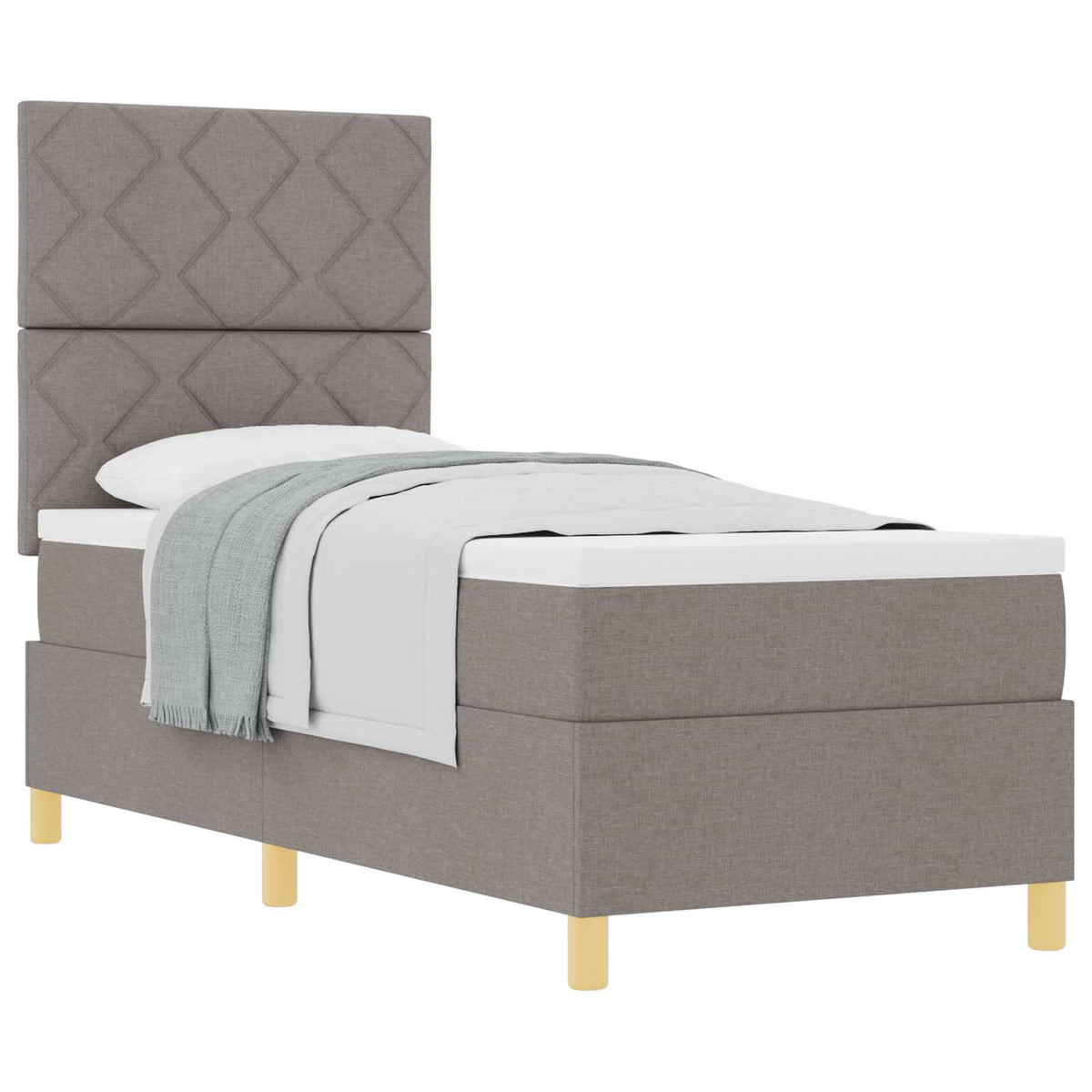 Boxspringbett mit Kopfteil Taupe 80 x 200 cm Stoff
