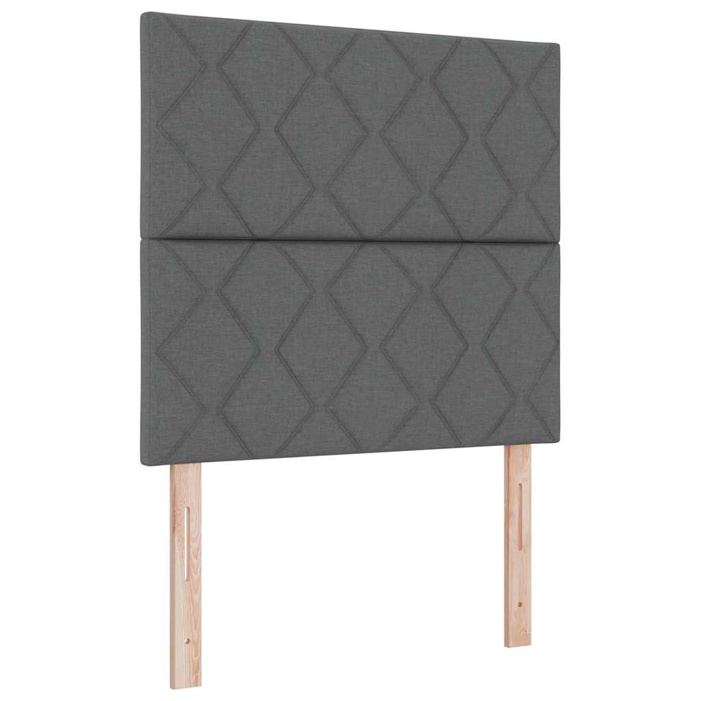 Boxspringbett mit Kopfteil Dunkelgrau 100 x 200 cm Stoff
