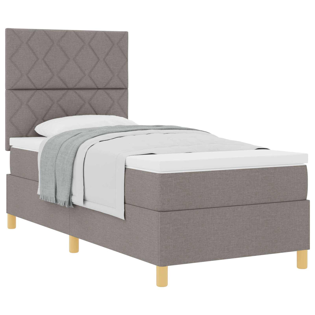 Boxspringbett mit Kopfteil Taupe 100 x 200 cm Stoff