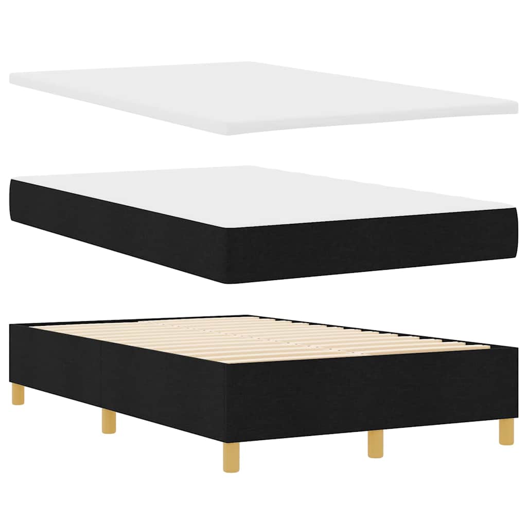 Boxspringbett mit Kopfteil Schwarz 120 x 190 cm Stoff