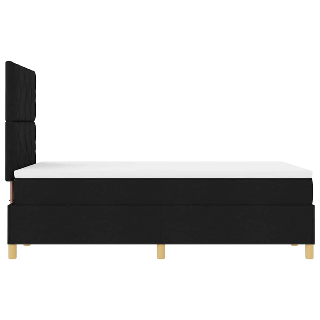 Boxspringbett mit Kopfteil Schwarz 120 x 190 cm Stoff