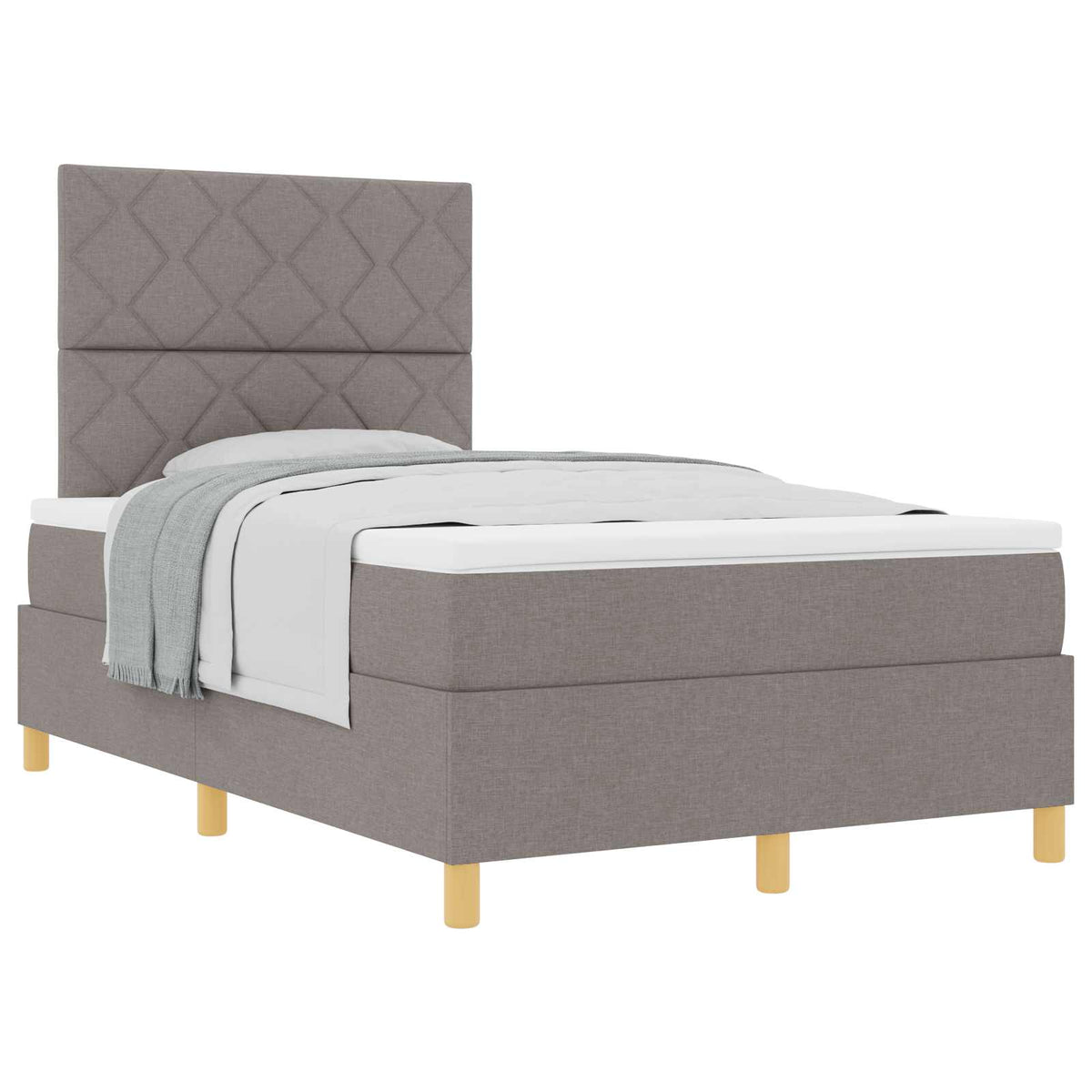 Boxspringbett mit Kopfteil Taupe 120 x 200 cm Stoff