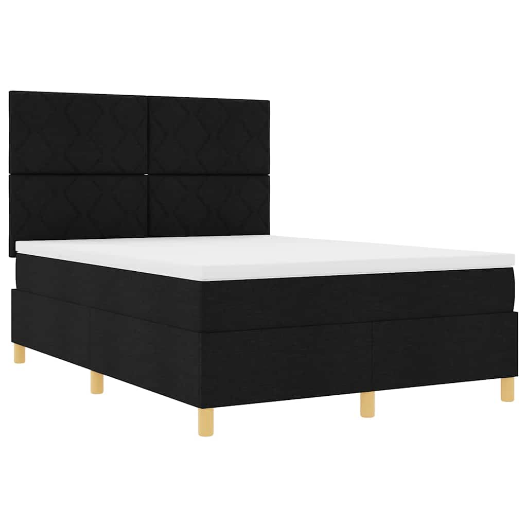 Boxspringbett mit Matratze Schwarz 160 x 200 cm Stoff