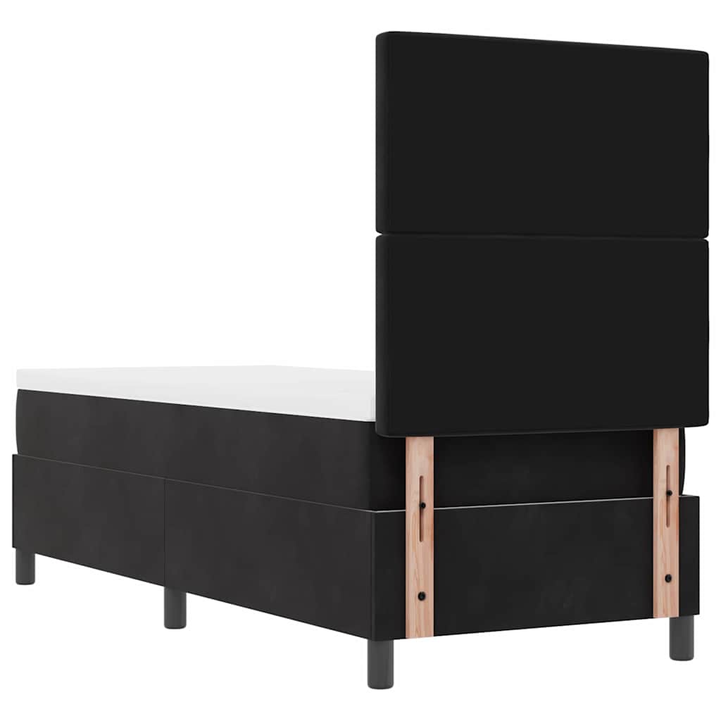 Boxspringbett mit Matratze Schwarz 80 x 200 cm Samt