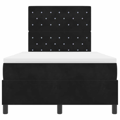Boxspringbett mit Matratze Schwarz 120 x 190 cm Samt