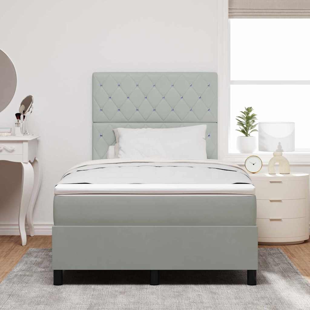 Boxspringbett mit Matratze Hellgrau 120 x 200 cm Samt