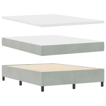 Boxspringbett mit Matratze Hellgrau 140 x 190 cm Samt