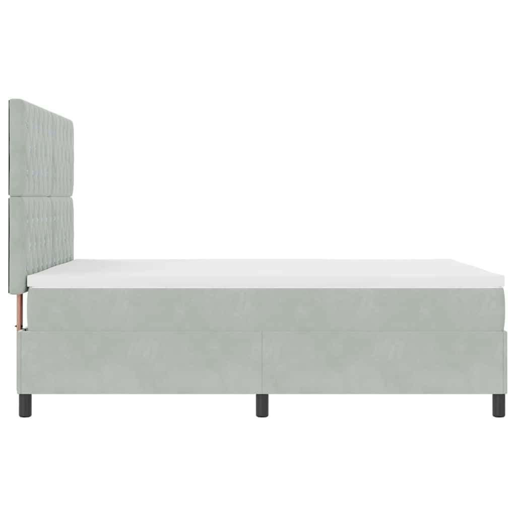 Boxspringbett mit Matratze Hellgrau 140 x 190 cm Samt