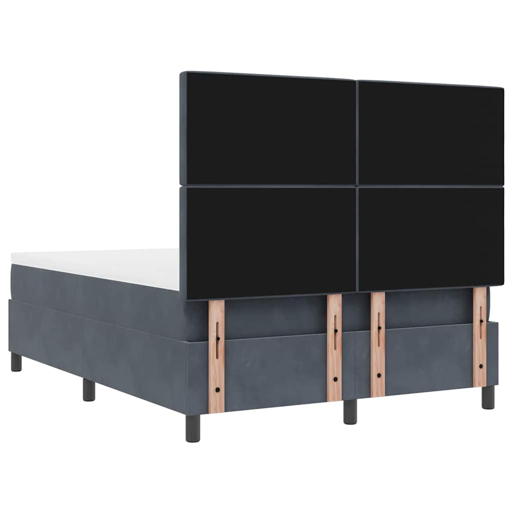 Boxspringbett mit Matratze Dunkelgrau 140 x 200 cm Samt