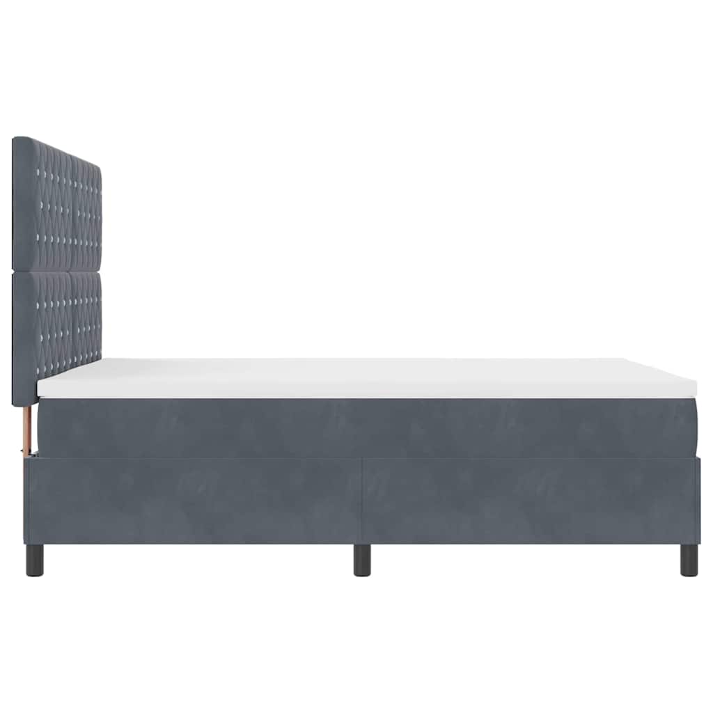 Boxspringbett mit Matratze Dunkelgrau 140 x 200 cm Samt