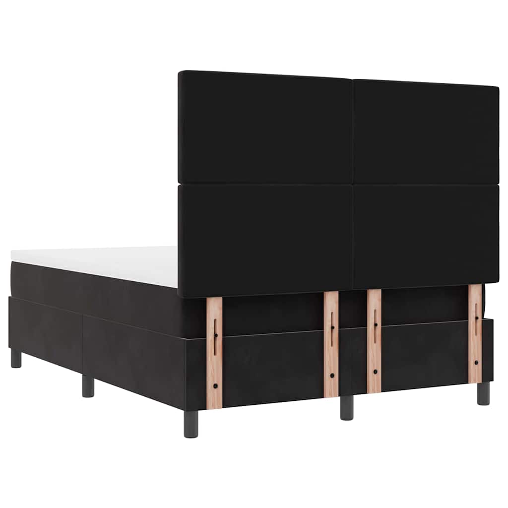 Boxspringbett mit Matratze Schwarz 140 x 200 cm Samt