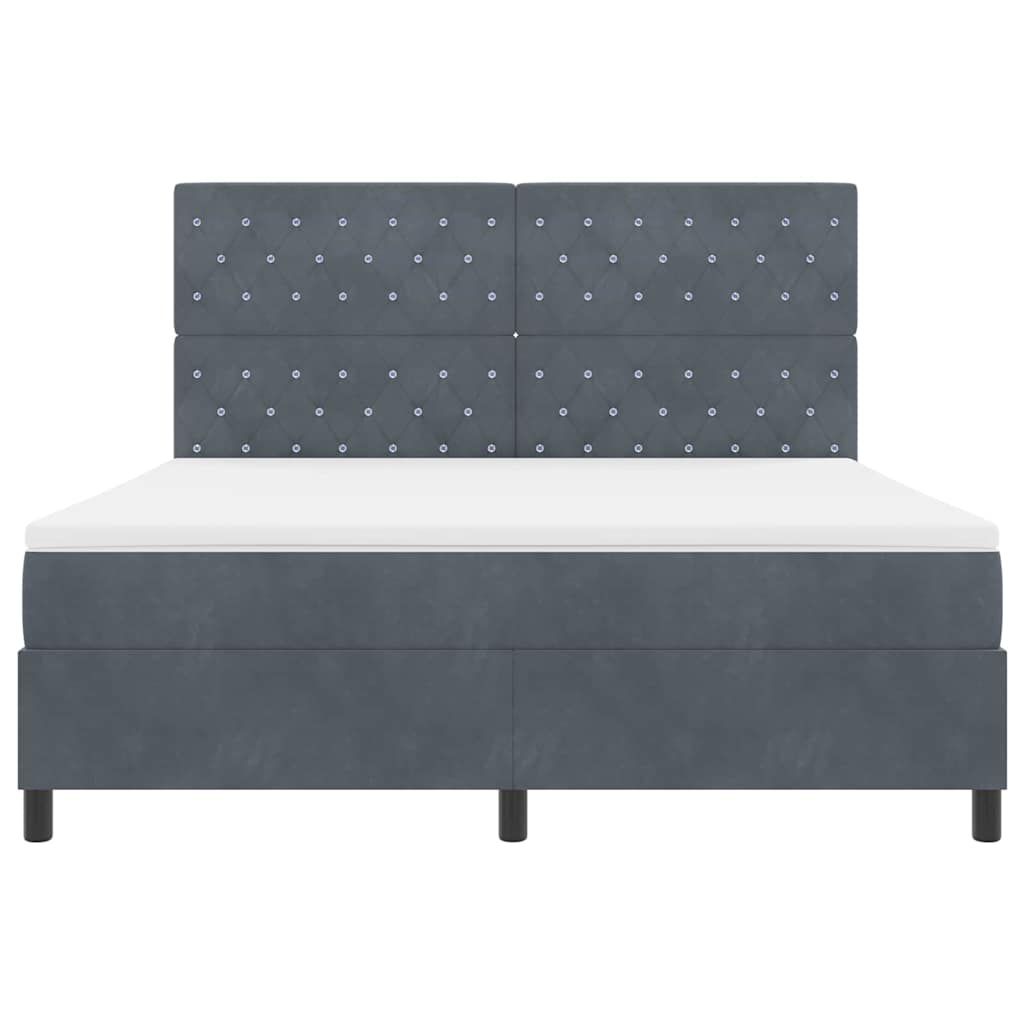 Boxspringbett mit Matratze Dunkelgrau 180 x 200 cm Samt